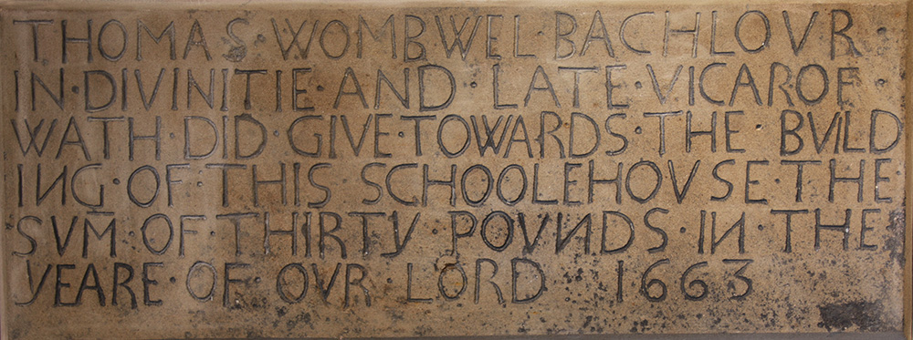 Stone with Thomas Wombwell Inscription.